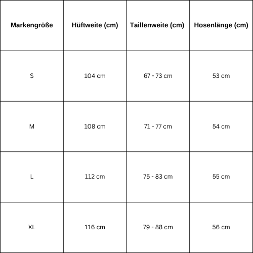 Size Guide for Jorts 90s