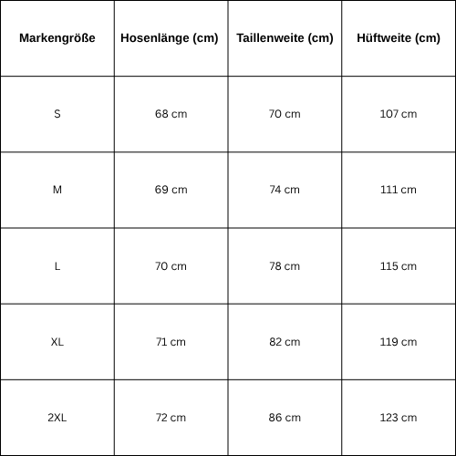 Size Guide for Baggy skater jorts (Female)